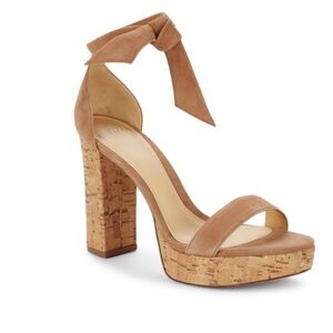 Alexandre Birman Women's Mabeleh Nude Beige Cork Platform Sandal Shoe Sz 8